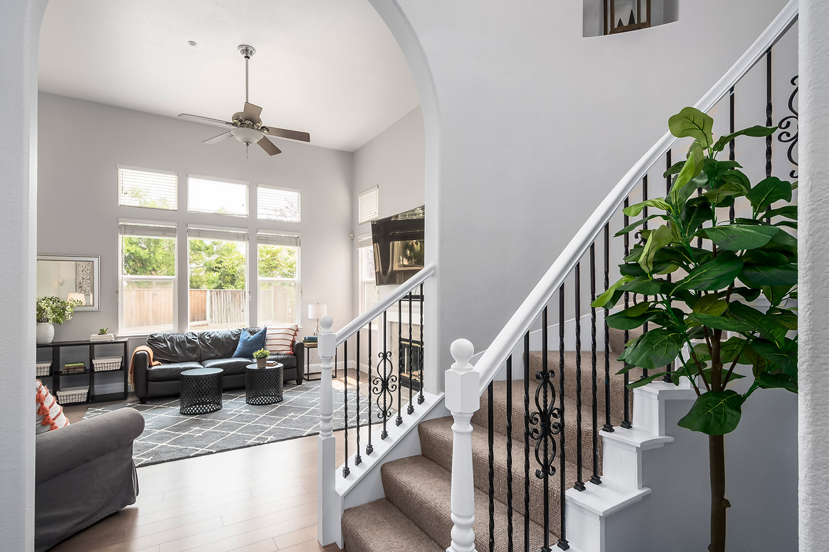 Stair and living room