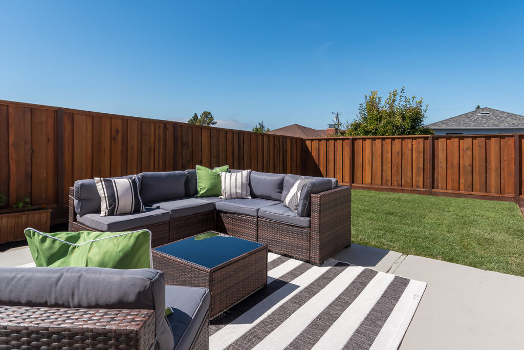 backyard at 19011 Gliddon St.