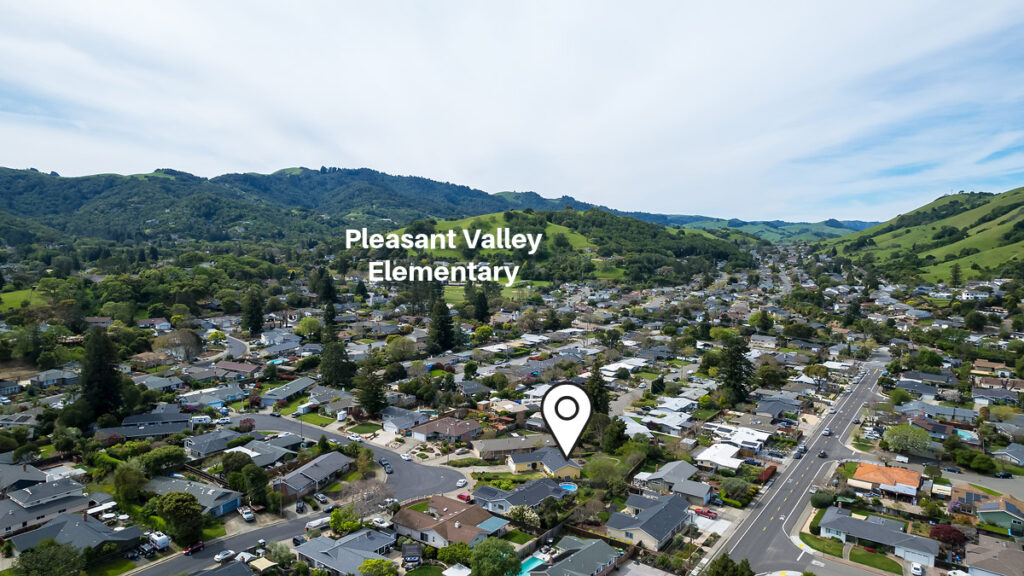 aerial of pleasant valley novato ca