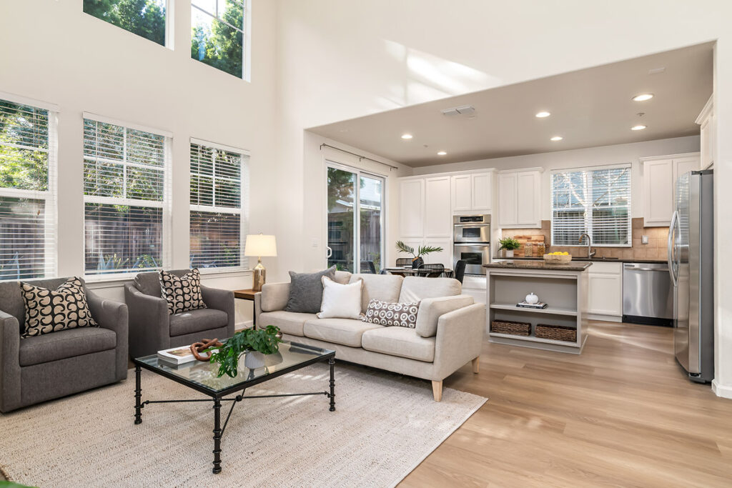 Updated family room and kitchen in Pointe Marin Novato